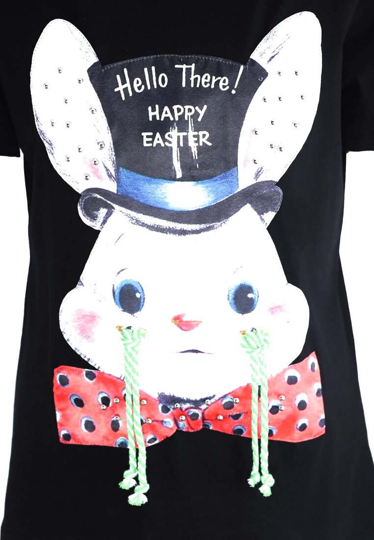 Czarny T-shirt Happy Easter