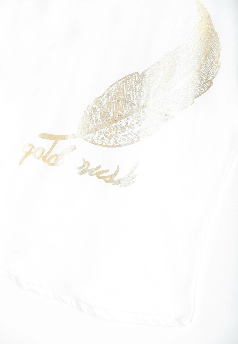 Biały T-shirt Golden Feather