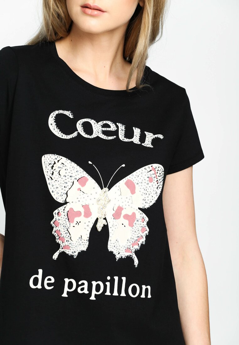 Czarny T-shirt Papillon