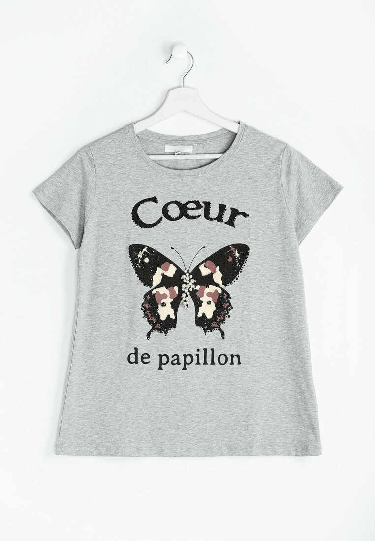 Szary T-shirt Papillon