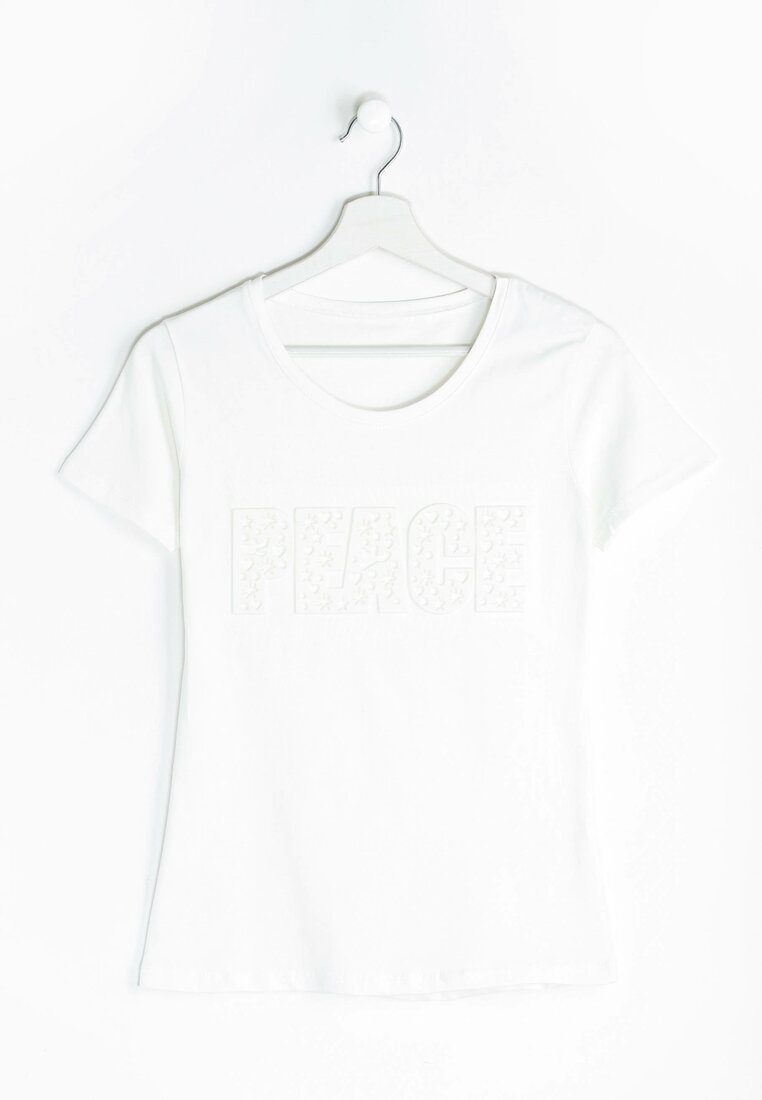 Biały T-shirt World Peace