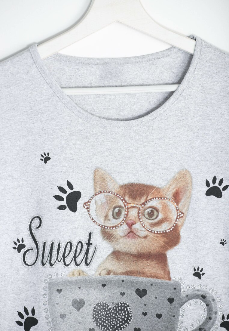 Szary T-shirt Sweet Cats