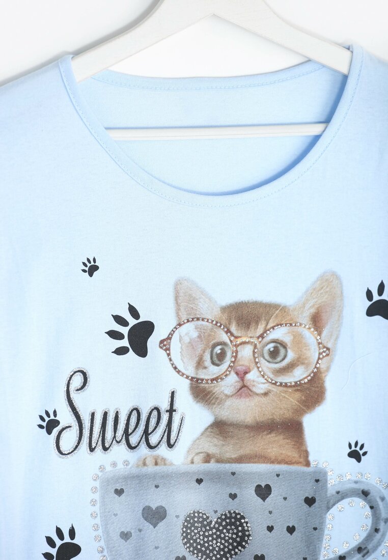 Niebieski T-shirt Sweet Cats