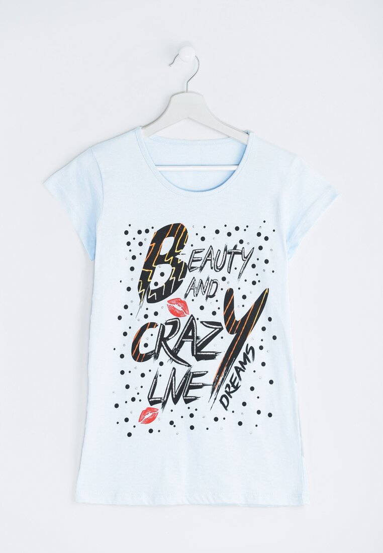 Niebieski T-shirt Beauty and Crazy Live