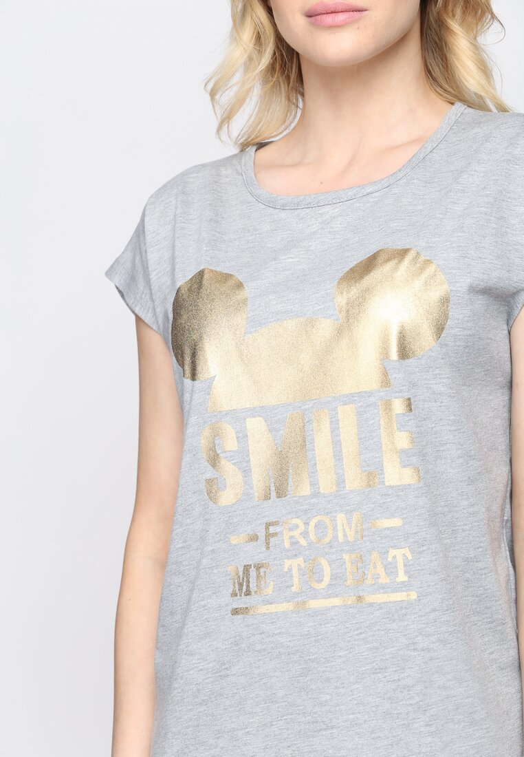 Szary T-shirt Always Smile