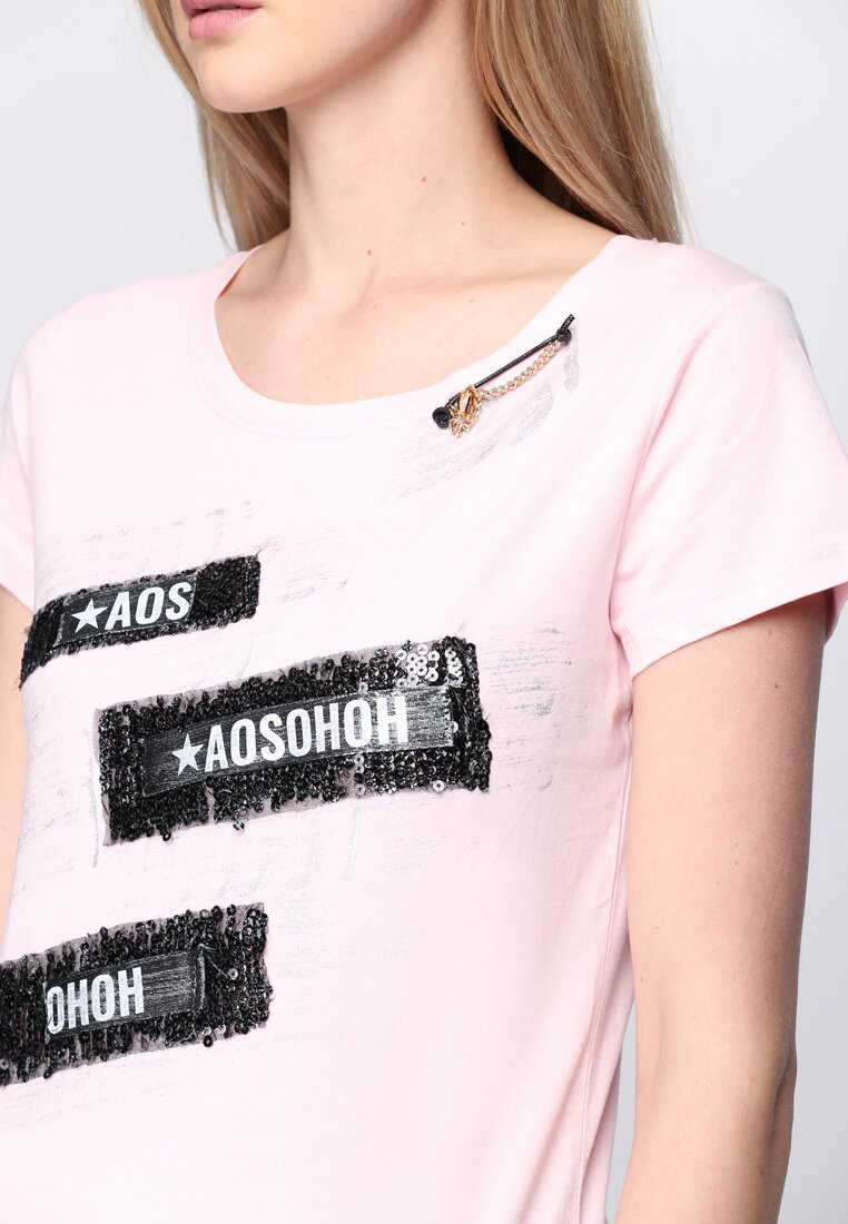 Jasnoróżowy T-shirt Osh Osh
