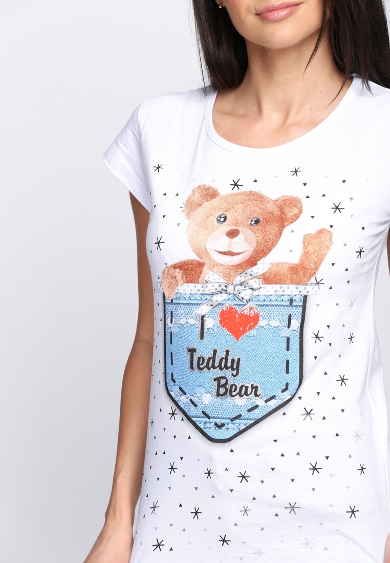Biały T-shirt Teddy Bear