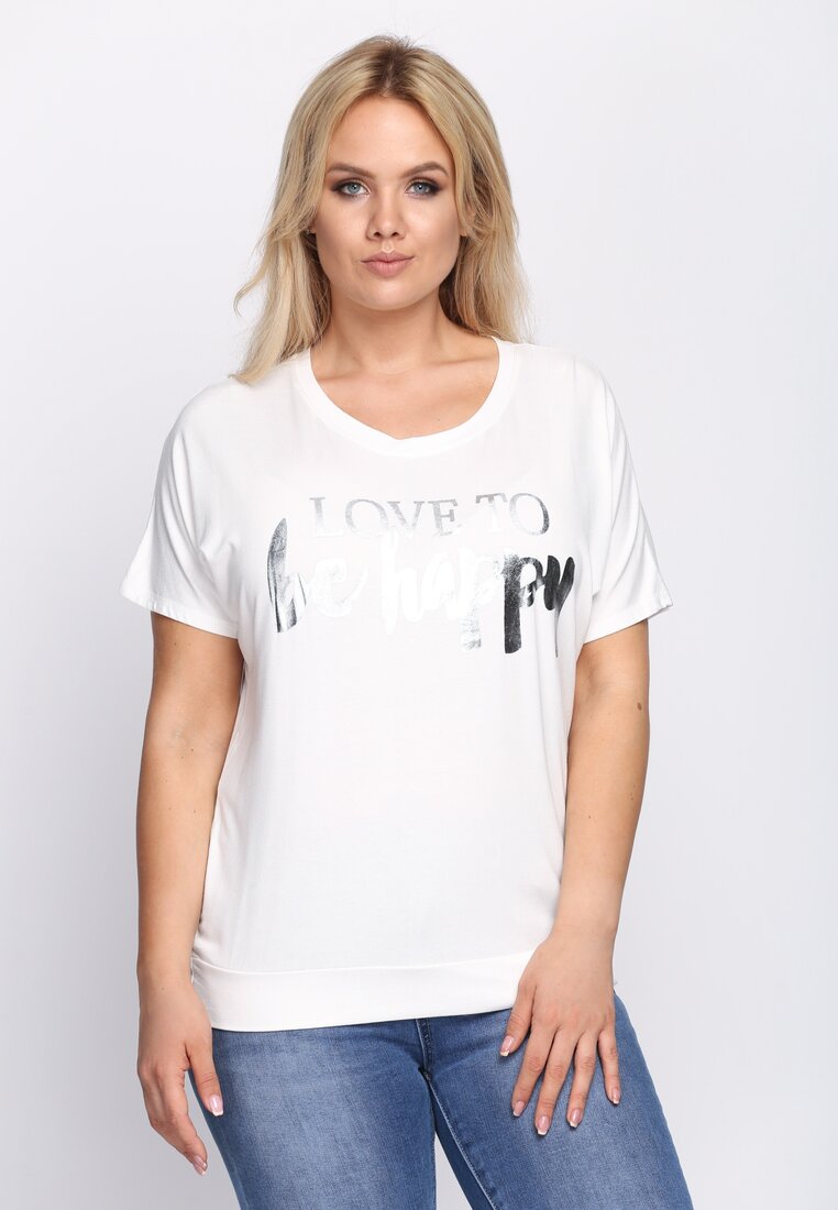 Biały T-shirt Love To Be Happy