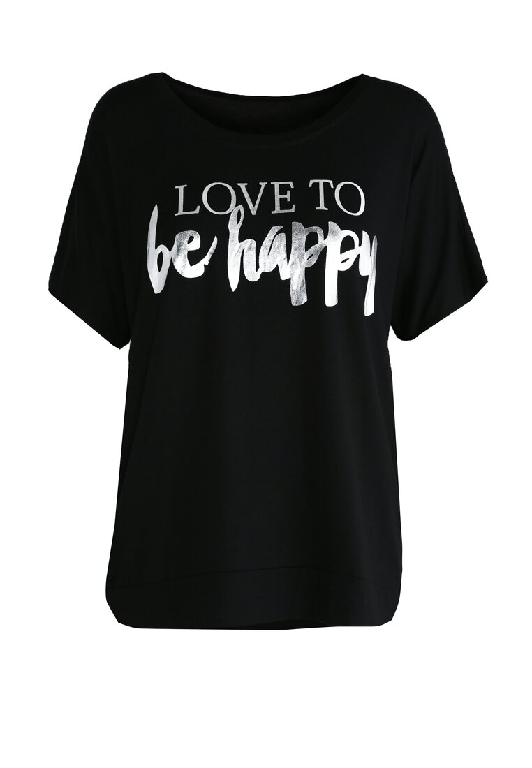Czarny T-shirt Love To Be Happy