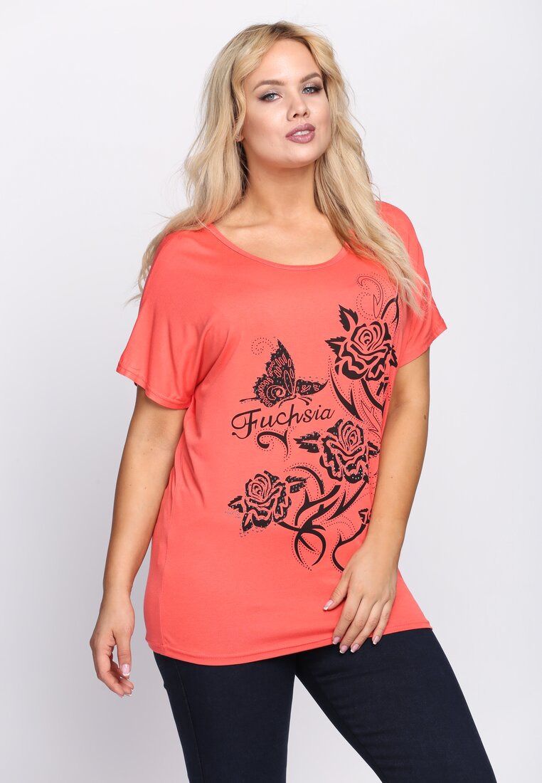 Koralowy T-shirt Addicted To Fashion