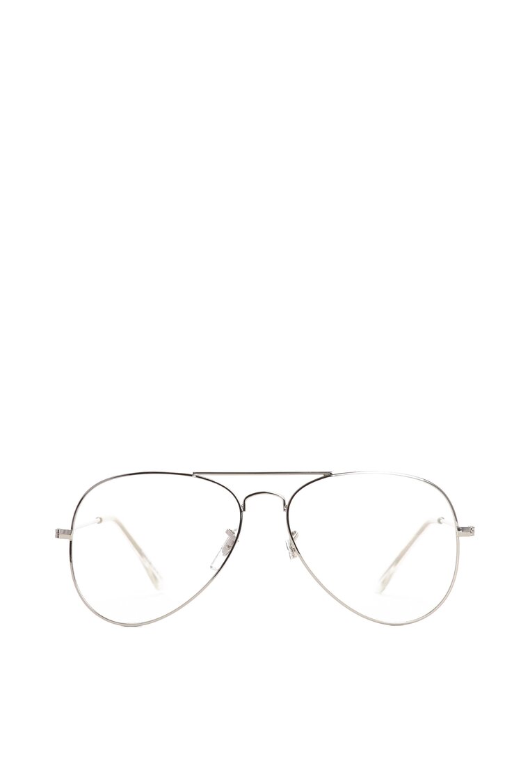 Srebrno-Białe Okulary Zerówki Jade