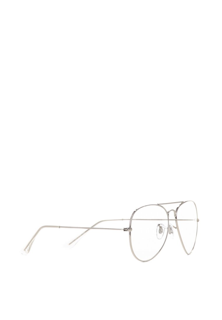 Srebrno-Białe Okulary Zerówki Jade