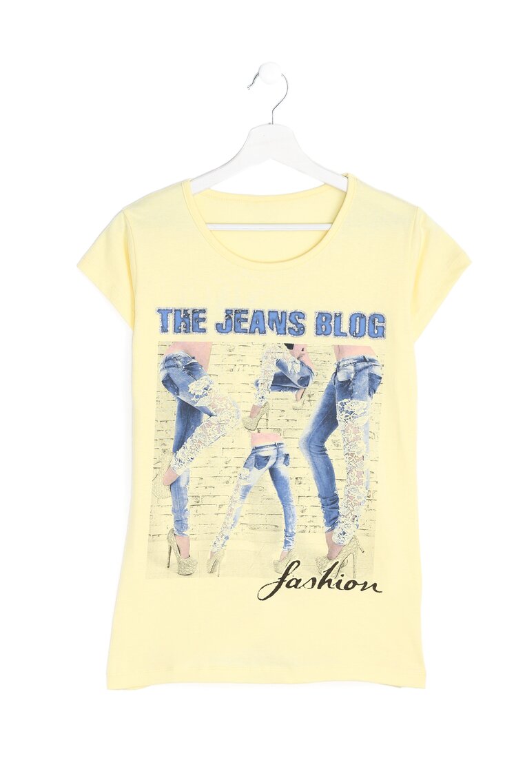 Żółty T-shirt The Jeans Blog
