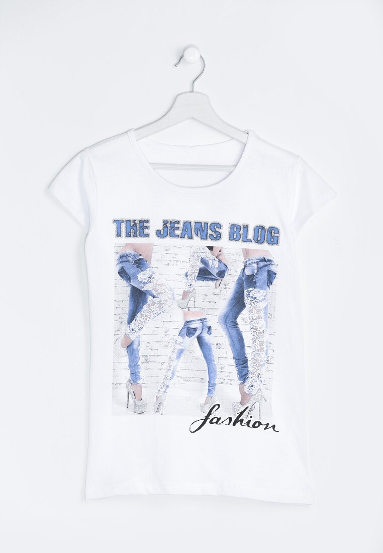 Biały T-shirt The Jeans Blog
