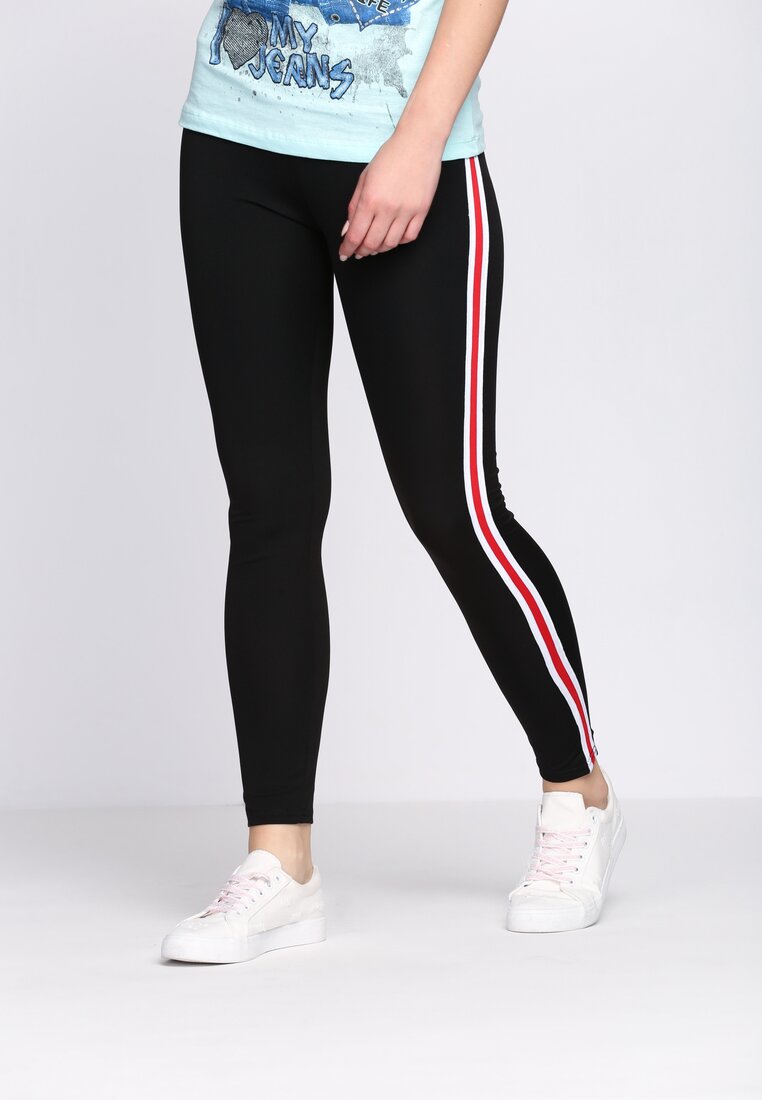Czarno-Czerwone Legginsy Feel Alive