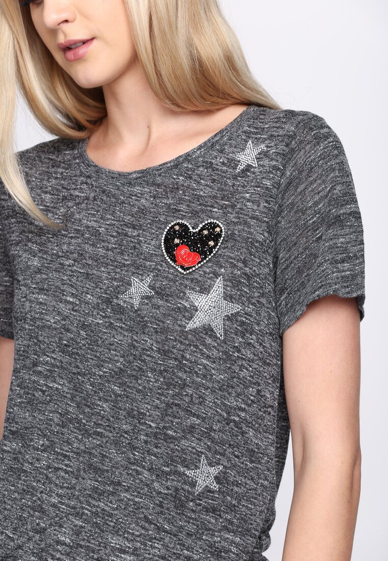 Czarny T-shirt Hearty Stars