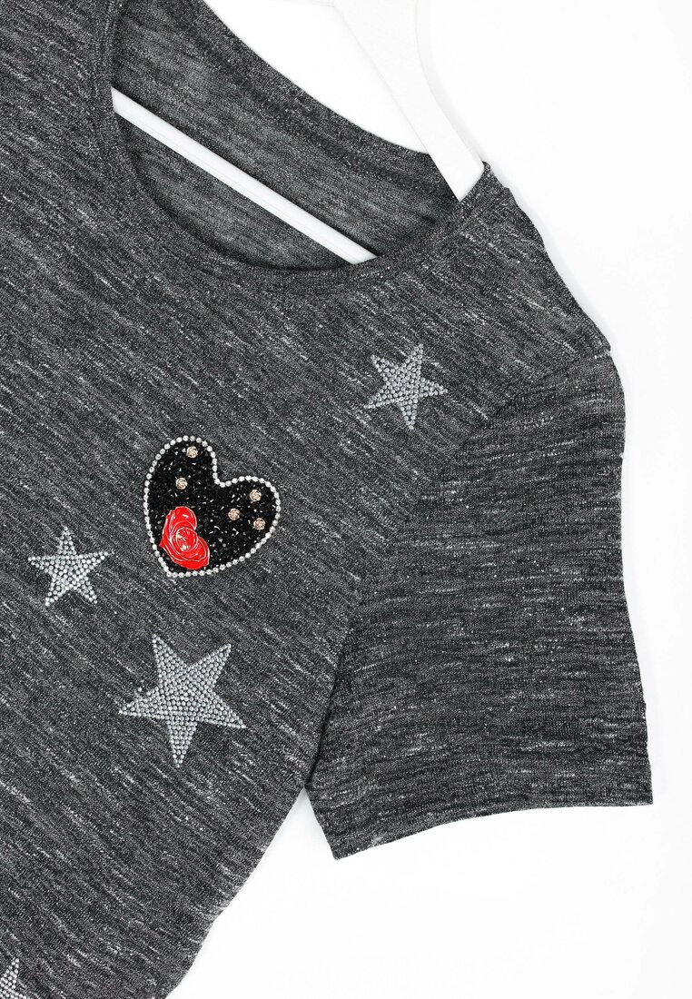Czarny T-shirt Hearty Stars