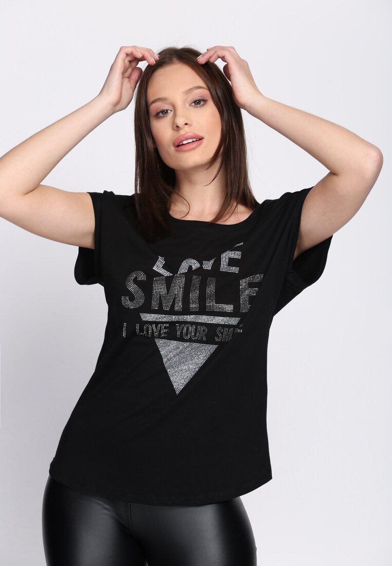 Czarny T-shirt Love Smile