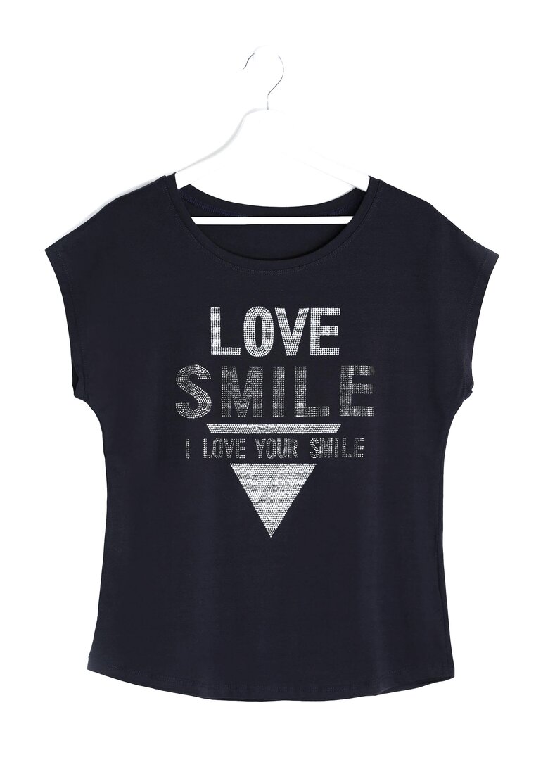 Granatowy T-shirt Love Smile