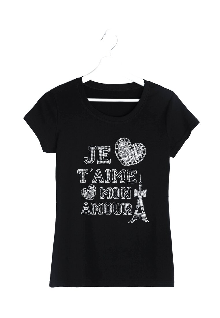 Czarny T-shirt Love Paris