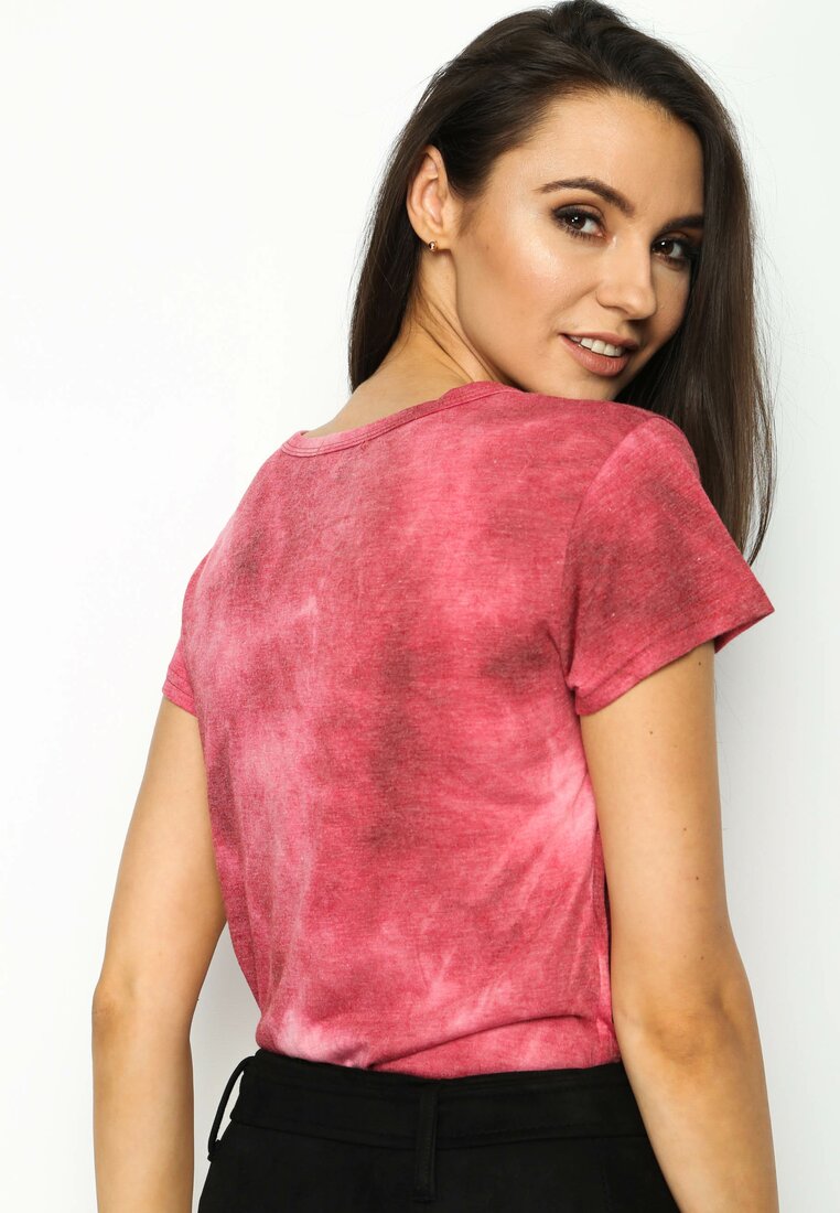 Różowy T-shirt Destroyed Chic