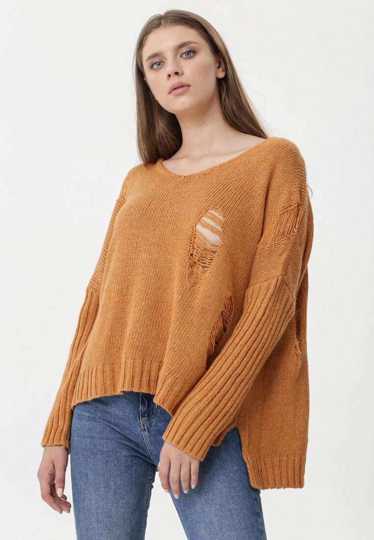 Camelowy Sweter Entertain