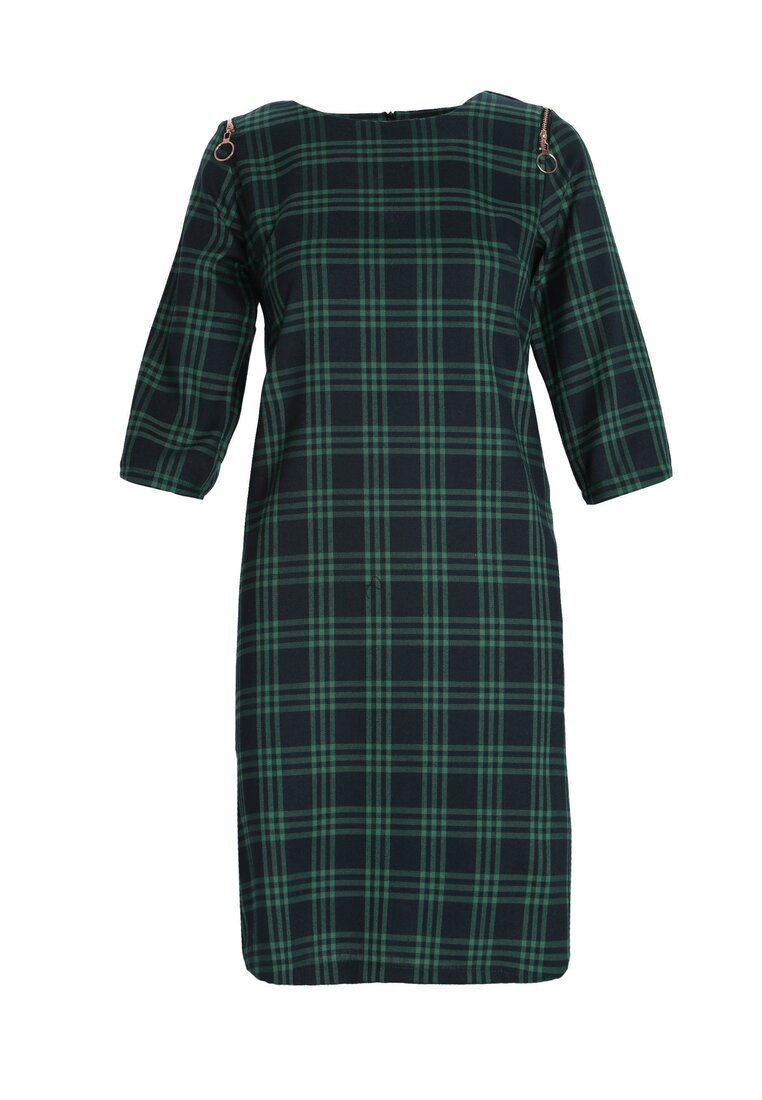 Granatowo-Zielona Sukienka Algid