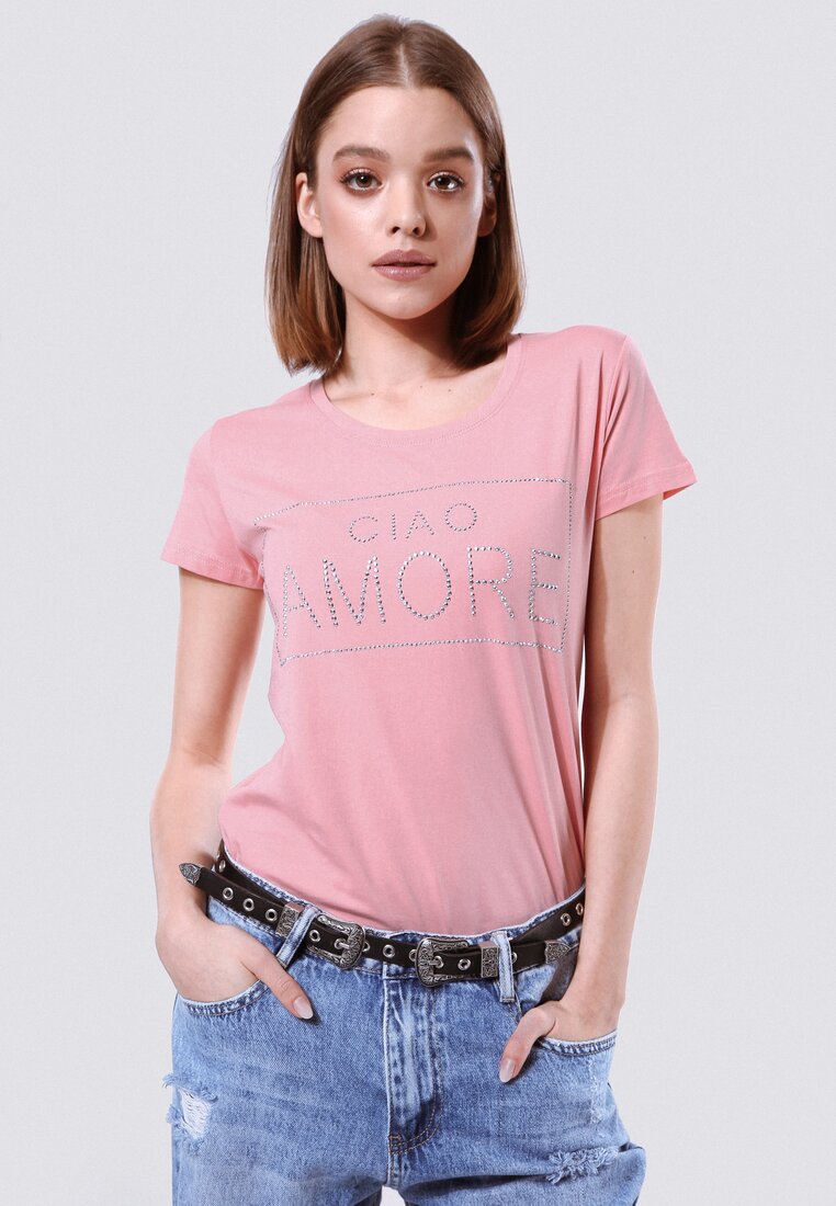 Różowy T-shirt Neat