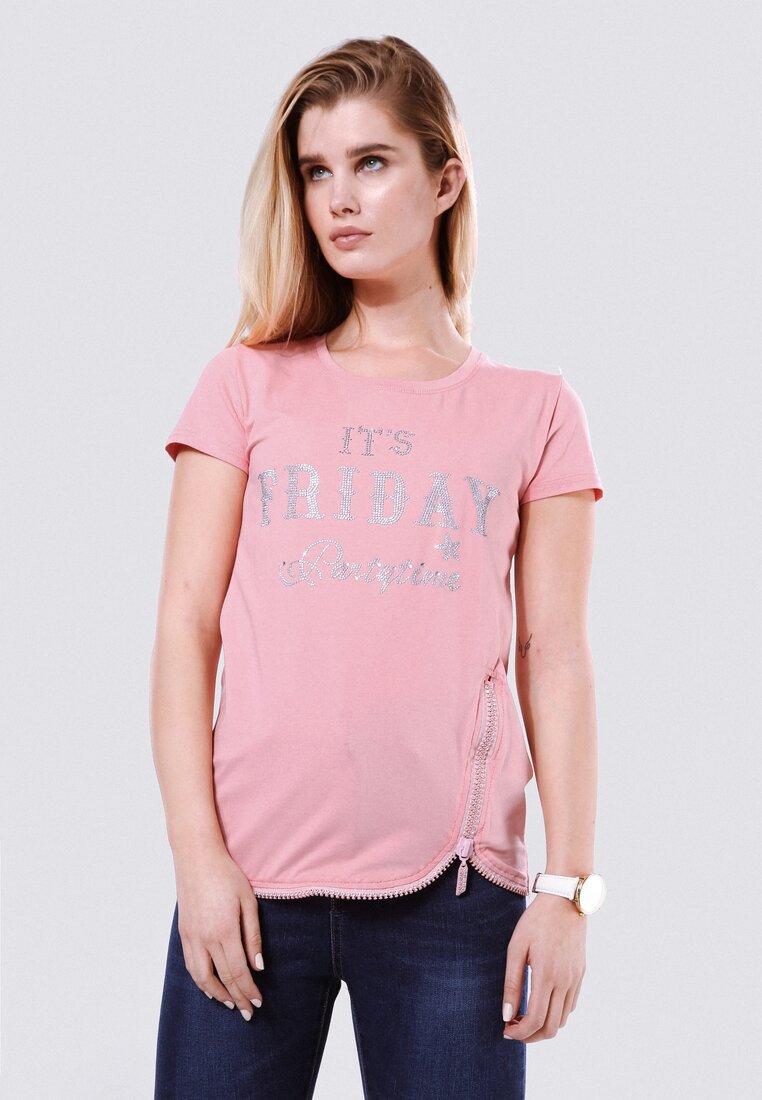 Różowy T-shirt Steer Clear Of
