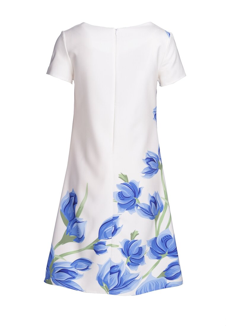 Biało-Niebieska Sukienka New-Fashioned