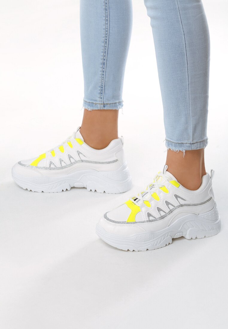 Biało-Żółte Sneakersy Realise