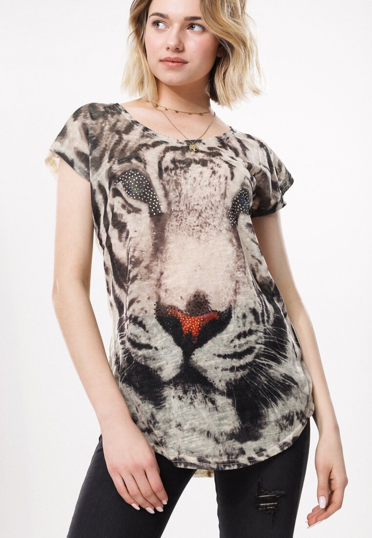 Beżowy T-shirt Tiger