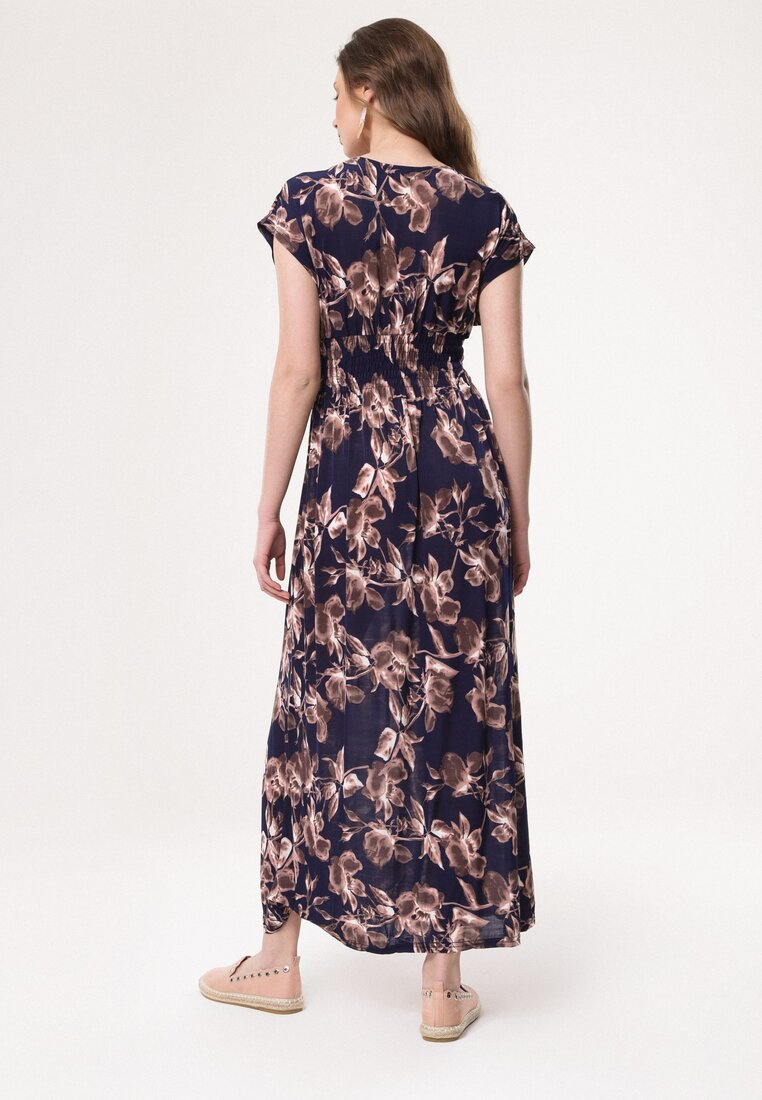 Granatowo-Beżowa Sukienka Nino