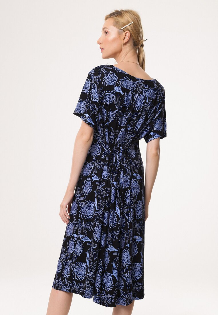 Czarno-Niebieska Sukienka Grassy