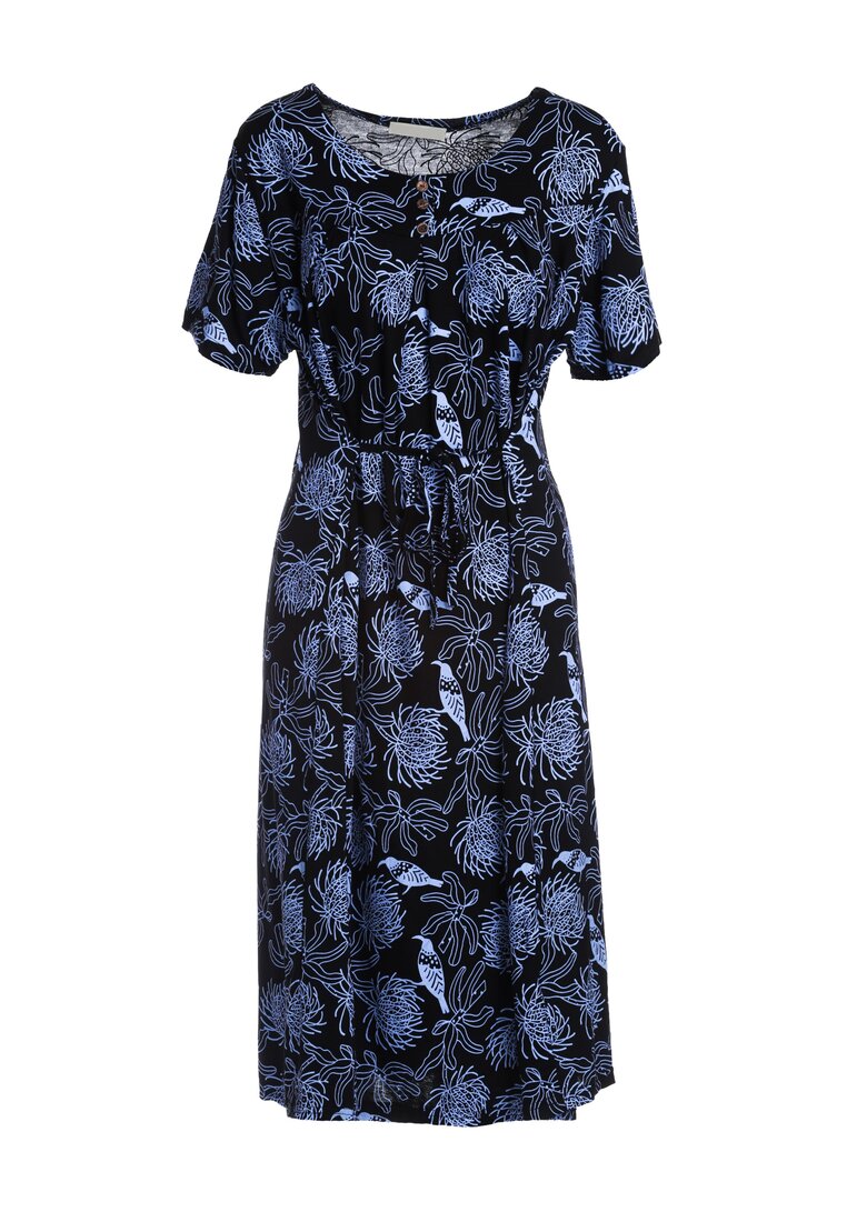 Czarno-Niebieska Sukienka Grassy