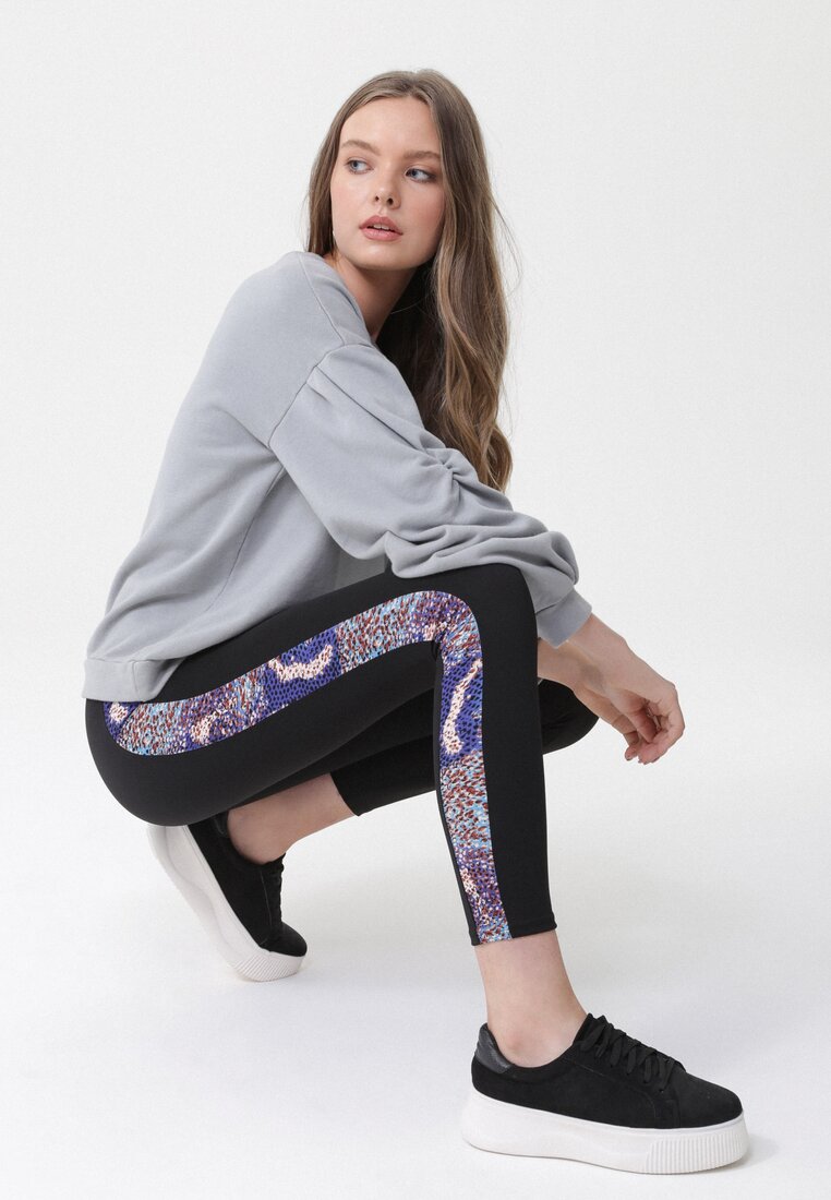 Czarno-Niebieskie Legginsy Annalise