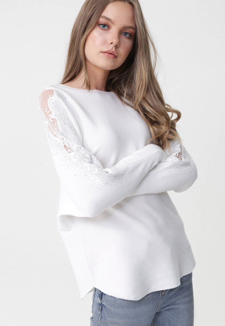 Biały Sweter Octavia