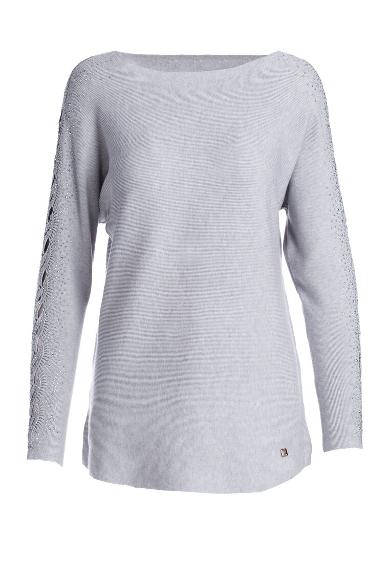 Jasnoszary Sweter Aubergine
