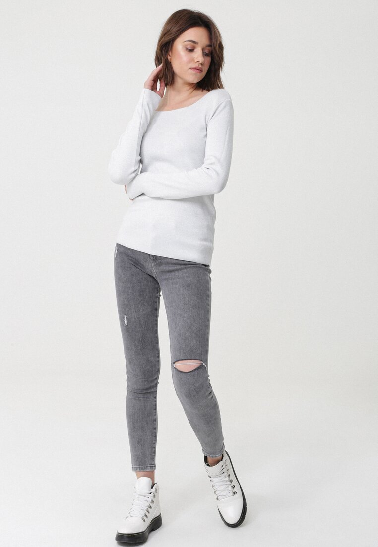 Jasnoszary Sweter Wheelers