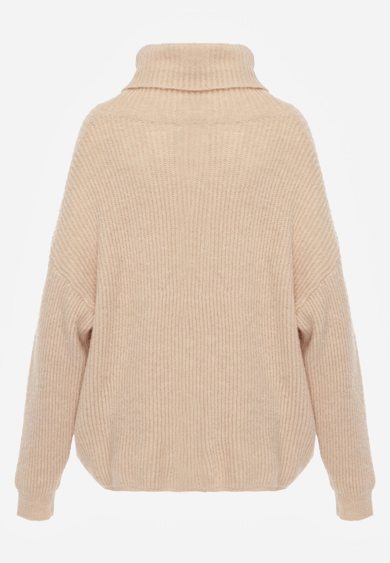 Pulover pe gât Bej