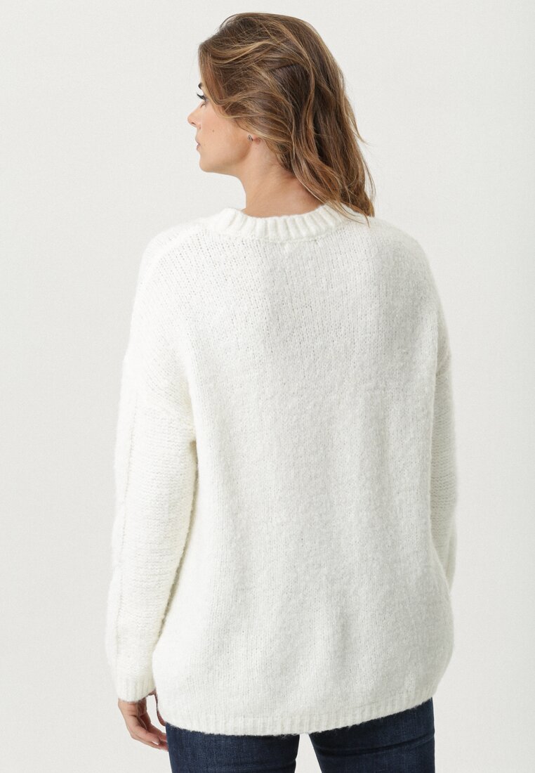 Biały Sweter Marin