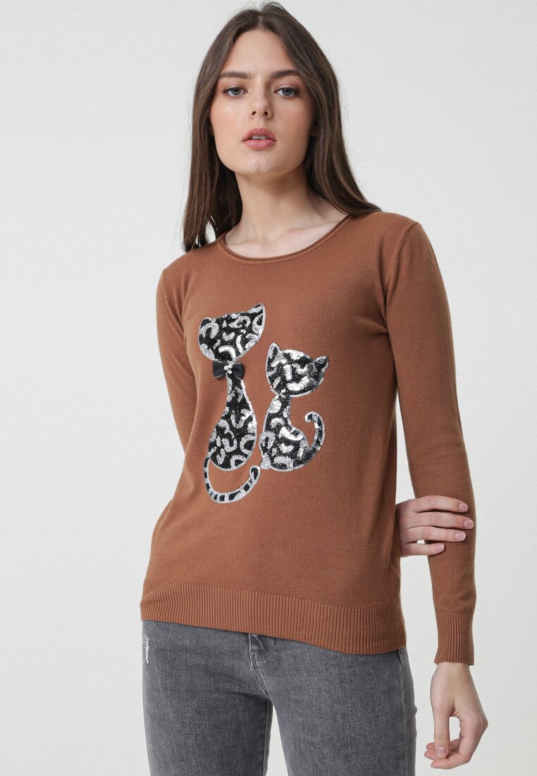 Jasnobrązowy Sweter Bowers