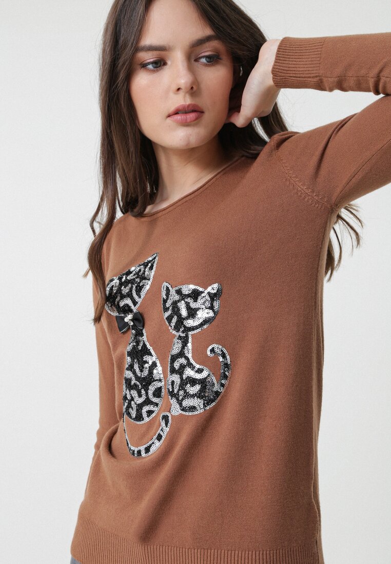 Jasnobrązowy Sweter Bowers