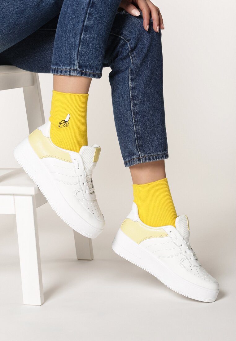 Biało-Żółte Sneakersy Christy