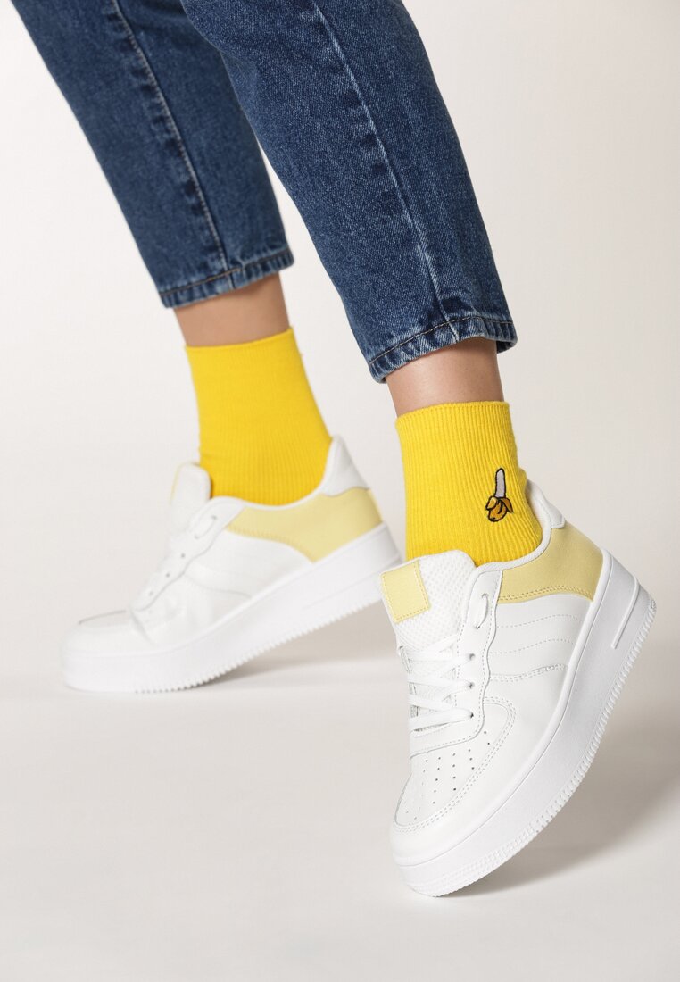 Biało-Żółte Sneakersy Christy