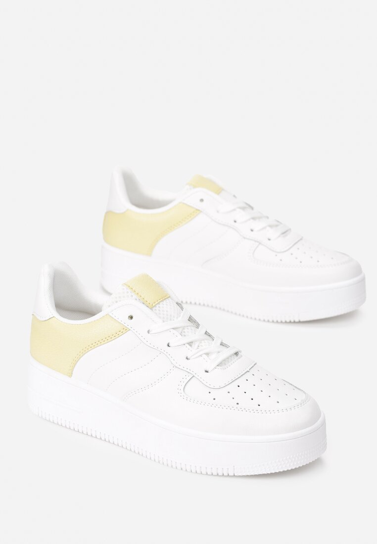 Biało-Żółte Sneakersy Christy
