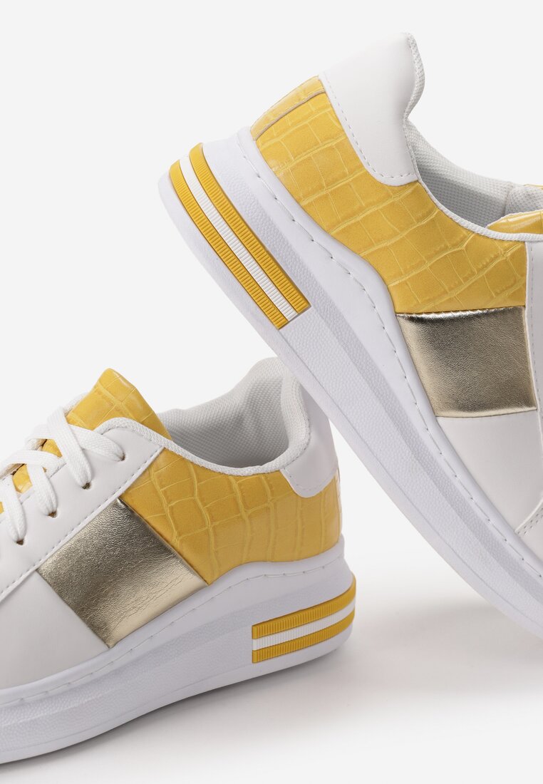 Biało-Żółte Sneakersy Larson