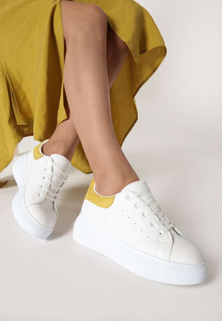 Biało-Żółte Sneakersy Harding