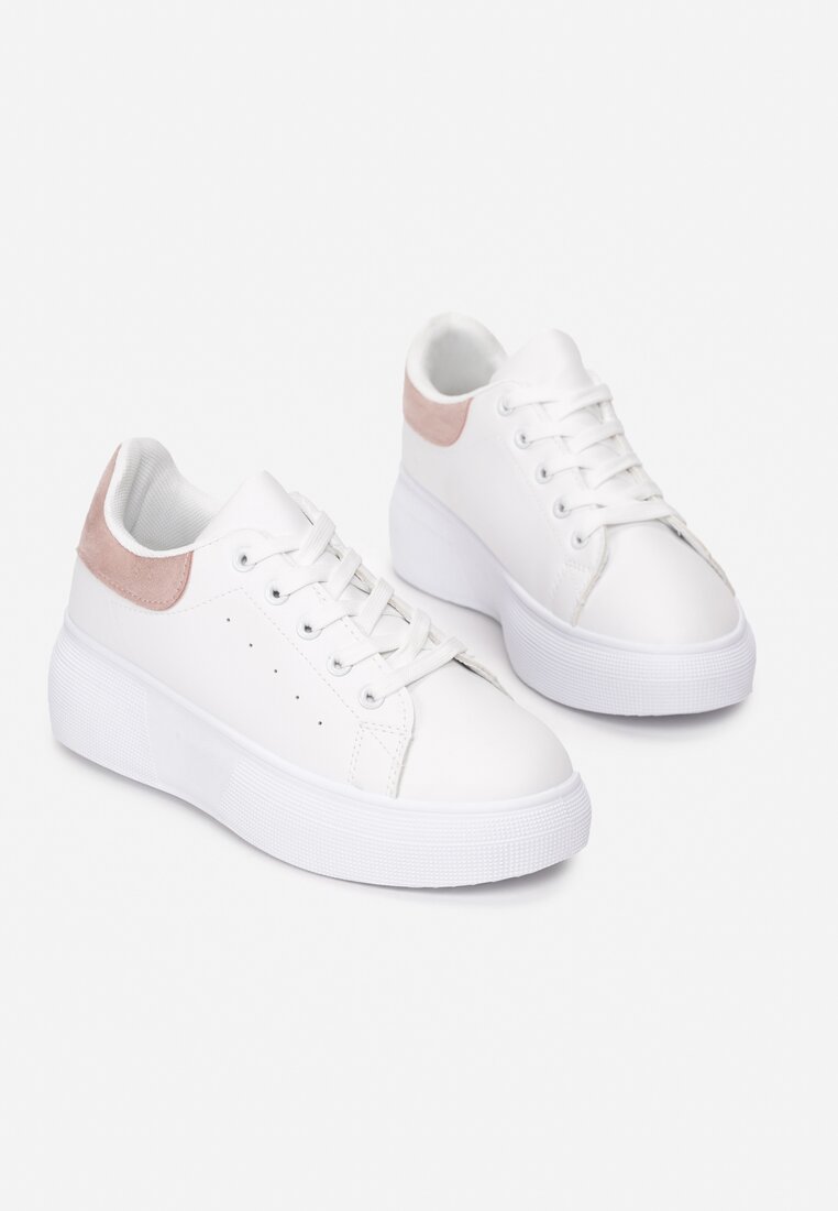 Biało-Różowe Sneakersy Harding