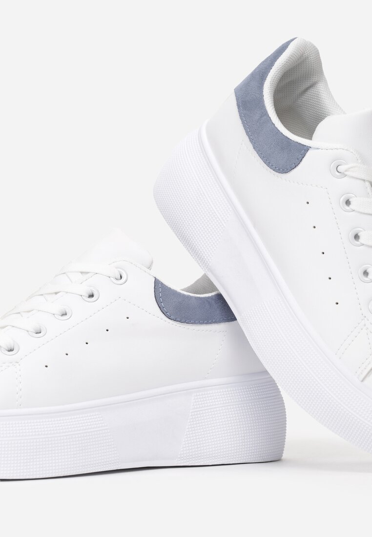 Biało-Niebieske Sneakersy Harding